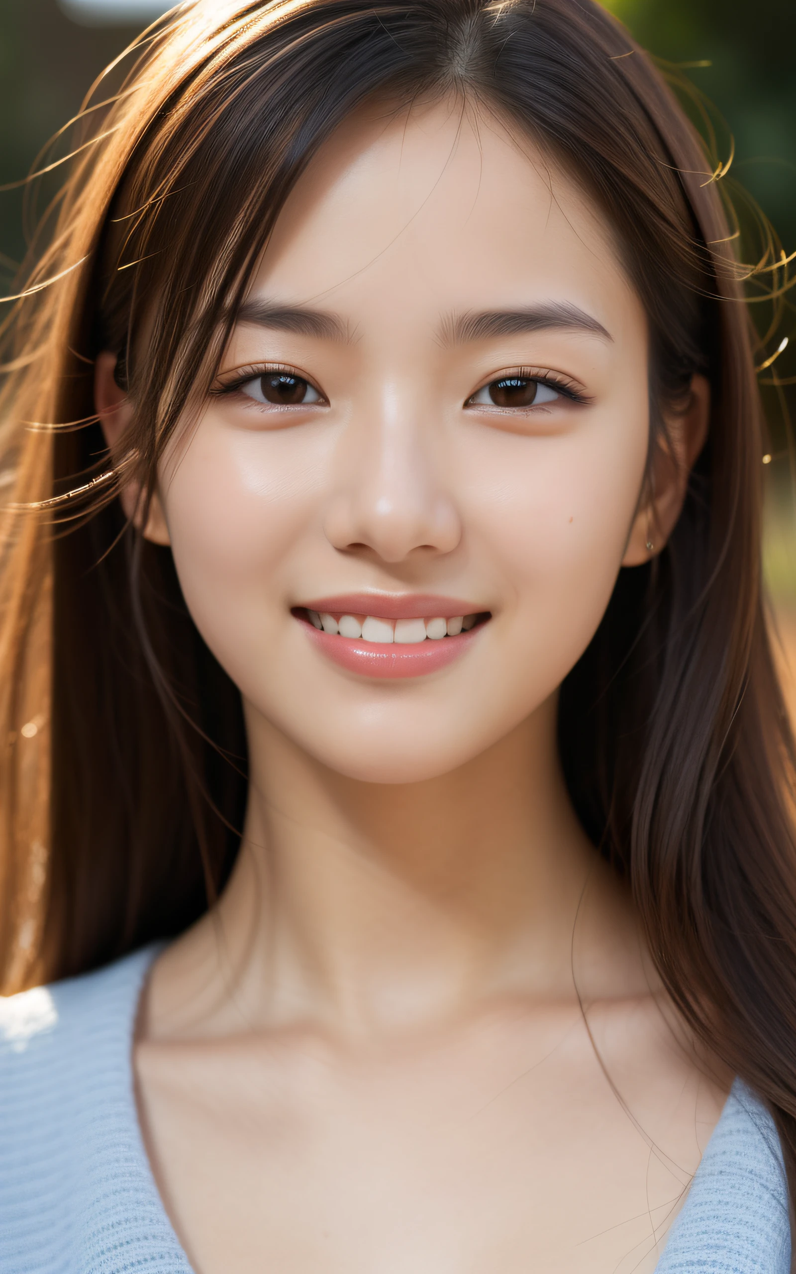 1 girl, Close-up of the face、(sad:1.4), (Photo Real:1.4), (hyper realisitic:1.4), (Smooth lighting:1.05), 22 years old, Soft lighting, Back lighting, (cheerfulness:1.2),  (Finest Real Textured Skins), Narrow-eyed, Super fine face, Gravure Idol Pose, glowy skin, retinas, Anatomically correct, acurate, Super Detail, Textured skin, High quality, high details, Best Quality, High resolution,