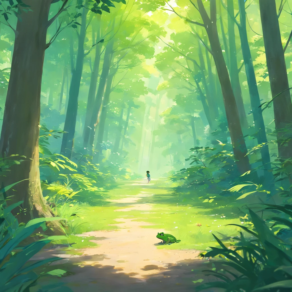 critters、frogs、handpainted、cartoony、Picture books、ln the forest, Minimalism, anime