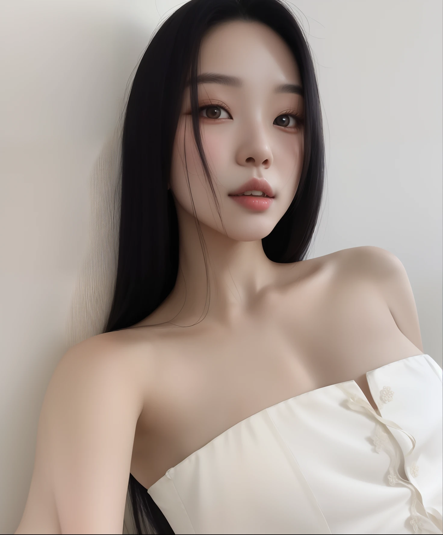 there is a woman with long black hair posing for a picture, Xision Wu, coreana, Wenfei Ye, Xintong Chen, 18 anos, Heonhwa Choe, Mulher sul-coreana bonita, Sha Xi, Gongbi, Asian girl, Lulu Chen, dilraba dilmurat, gorgeous chinese model, linda mulher coreana jovem