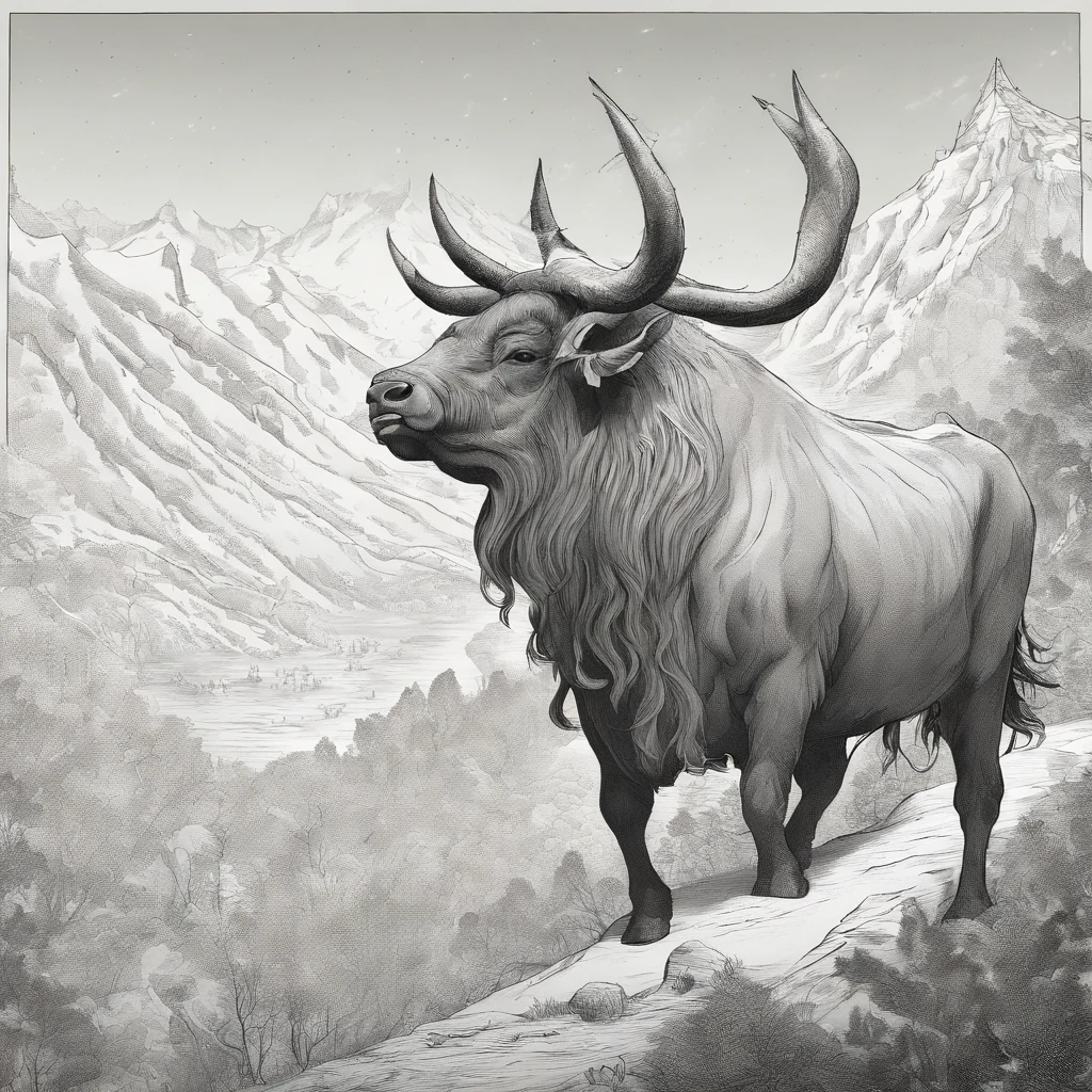 The bull king god waved his majestic ox tail,Make an arc at the top of the mountain,sudden,A clear spring gushed out,Flow to the village below the mountain。
