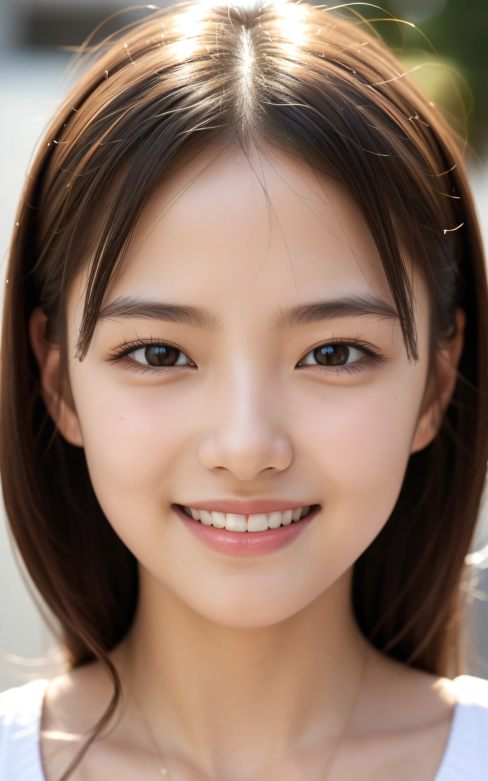 1 girl, Close-up of the face、(serious:1.2), (Photo Real:1.4), (hyper realisitic:1.4), (Smooth lighting:1.05), 22 years old, soft lighting, Back lighting, (cheerfulness:1.2), (Finest Real Textured Skins), Narrow-eyed, Super fine face, posing Gravure Idol, glowy skin, retinas, anatomically correct, accurate, Super Detail, Textured skin, High quality, high details, Best Quality, high resolution,