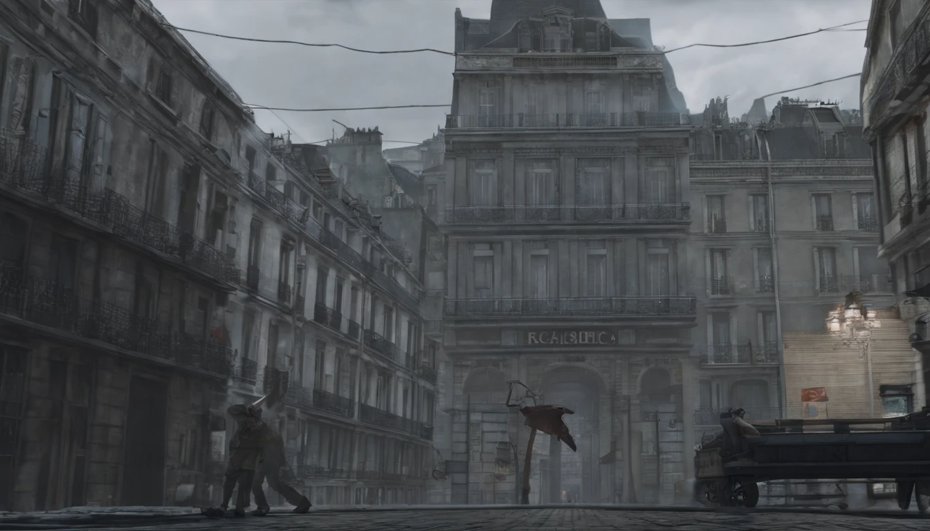 (8K、Superior Quality、masterpiece:1.2)、 (realisitic、Photorealista:1.37)、 ultra-detailliert、Stand on the streets of Paris with the Eiffel Tower in the background、 Beautiful detailed sky、natta, murky, ..。、 Floating Hair in Nova Frog Style、