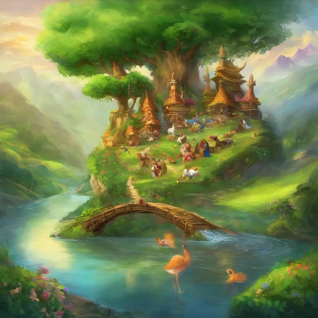 Rivers nourish the land,The farmland is green again,The smiles of the villagers also bloomed again。