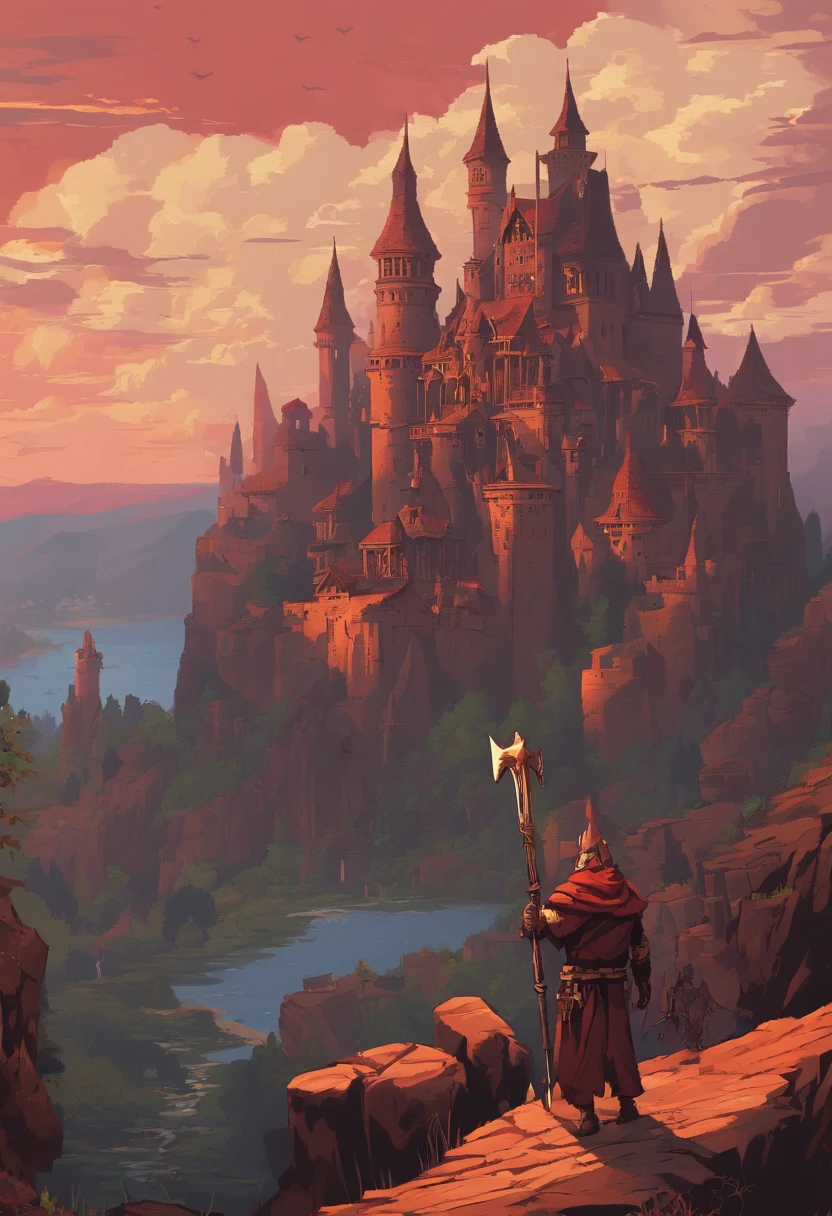 (best quality,4k,8k,highres,masterpiece:1.2),ultra-detailed,(realistic,photorealistic,photo-realistic:1.37),gothic,action-adventure,video game poster,fantasy setting,gloomy atmosphere,detailed characters,dark and mysterious,detailed backgrounds,heroic protagonist,breathtaking landscapes,medieval architecture,demonic creatures,cursed castle,sword-wielding warrior,dynamic poses,ambient lighting,ominous shadowing,epic battles,dramatic composition,rich color palette,vibrant colors,ominous red hue,hauntingly beautiful music,an ancient prophecy,deadly traps,evil sorcerer,weaponry details,spellbinding visuals,impressive special effects,imposing gates and gargoyles,forbidden knowledge,heroic destiny,powerful artifacts,mystical runes,secrets and mysteries to uncover,action-packed adventure