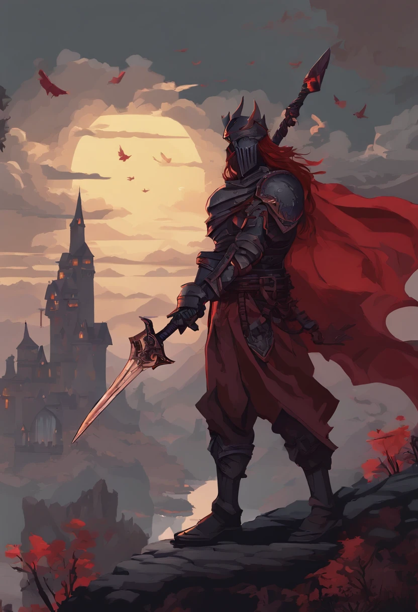 (best quality,4k,8k,highres,masterpiece:1.2),ultra-detailed,(realistic,photorealistic,photo-realistic:1.37),gothic,action-adventure,video game poster,fantasy setting,gloomy atmosphere,detailed characters,dark and mysterious,detailed backgrounds,heroic protagonist,breathtaking landscapes,medieval architecture,demonic creatures,cursed castle,sword-wielding warrior,dynamic poses,ambient lighting,ominous shadowing,epic battles,dramatic composition,rich color palette,vibrant colors,ominous red hue,hauntingly beautiful music,an ancient prophecy,deadly traps,evil sorcerer,weaponry details,spellbinding visuals,impressive special effects,imposing gates and gargoyles,forbidden knowledge,heroic destiny,powerful artifacts,mystical runes,secrets and mysteries to uncover,action-packed adventure
