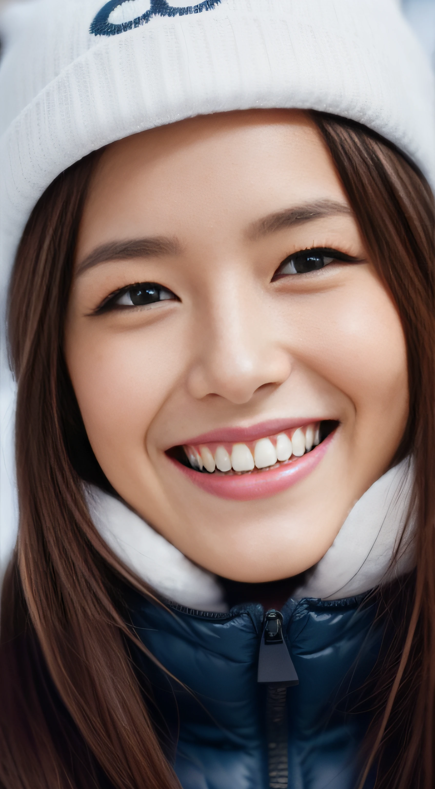 The face is a hostess、Beauty 3 people、Ski Wear、hiquality、A hyper-realistic、healthy、Smiling expression、Slender perfect figure、Japan beauties、beautidful eyes、face perfect、Beautiful skin、a ski