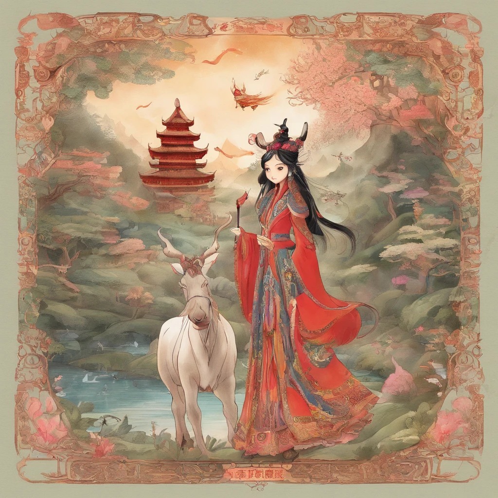 The Zhuang girl and the ox king god guarded the village together