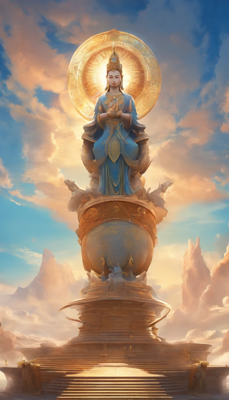 female futanari buddhist monk sitting on a rock with a mountain backdrop, female monk meditate ( big breast and erection ), buddhist monk meditating, fantacy, masterpiece ((sitting on tip of a mountain with clouds and devin light)) (humble meditation , holy lights, buddha charm and charisma ) ( levitating in the air with backlight, and hands extended to the sides in a cross pose ) there is a thick futanari sage, a futanari female (monk), shes holding a big erection ( erection:1.4)