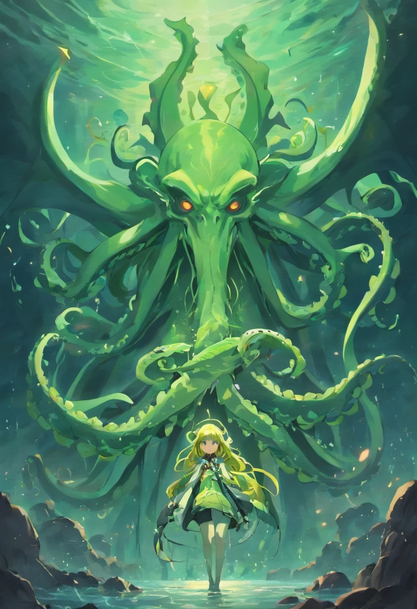 Cthulhu, wraiths,octopuses、 sea the background of, High Definition, 4K