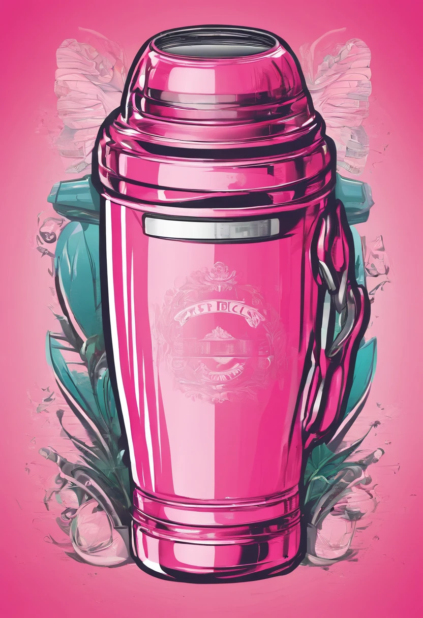 A pink thermos mug