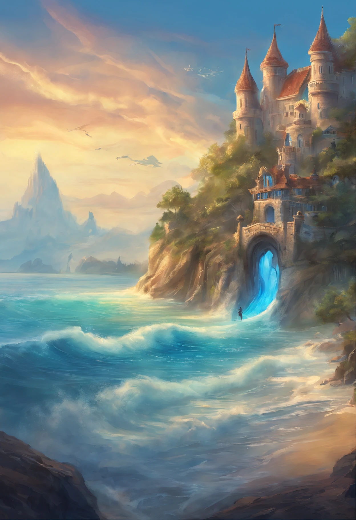 A sign that says “welcome to A1L Town” with a blue wavy sea