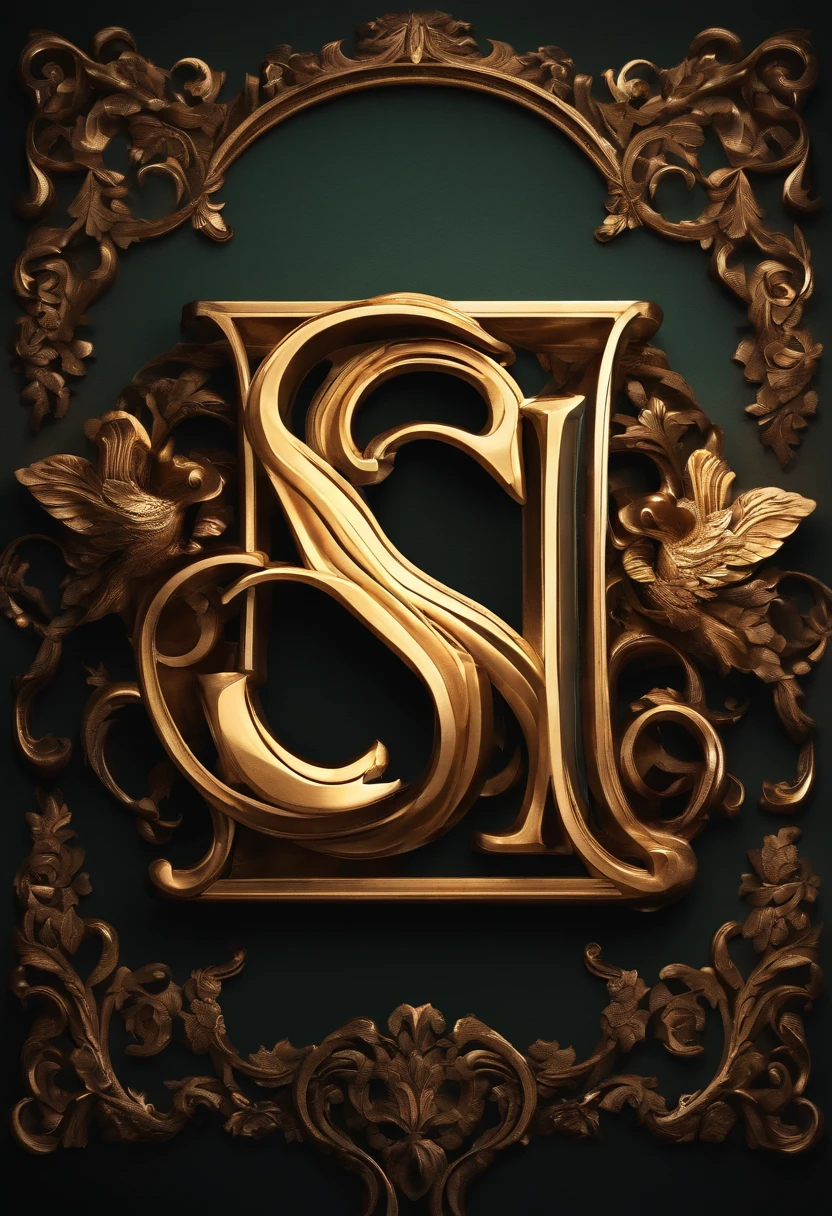 create a logo with the initials SQ, screate in 3D