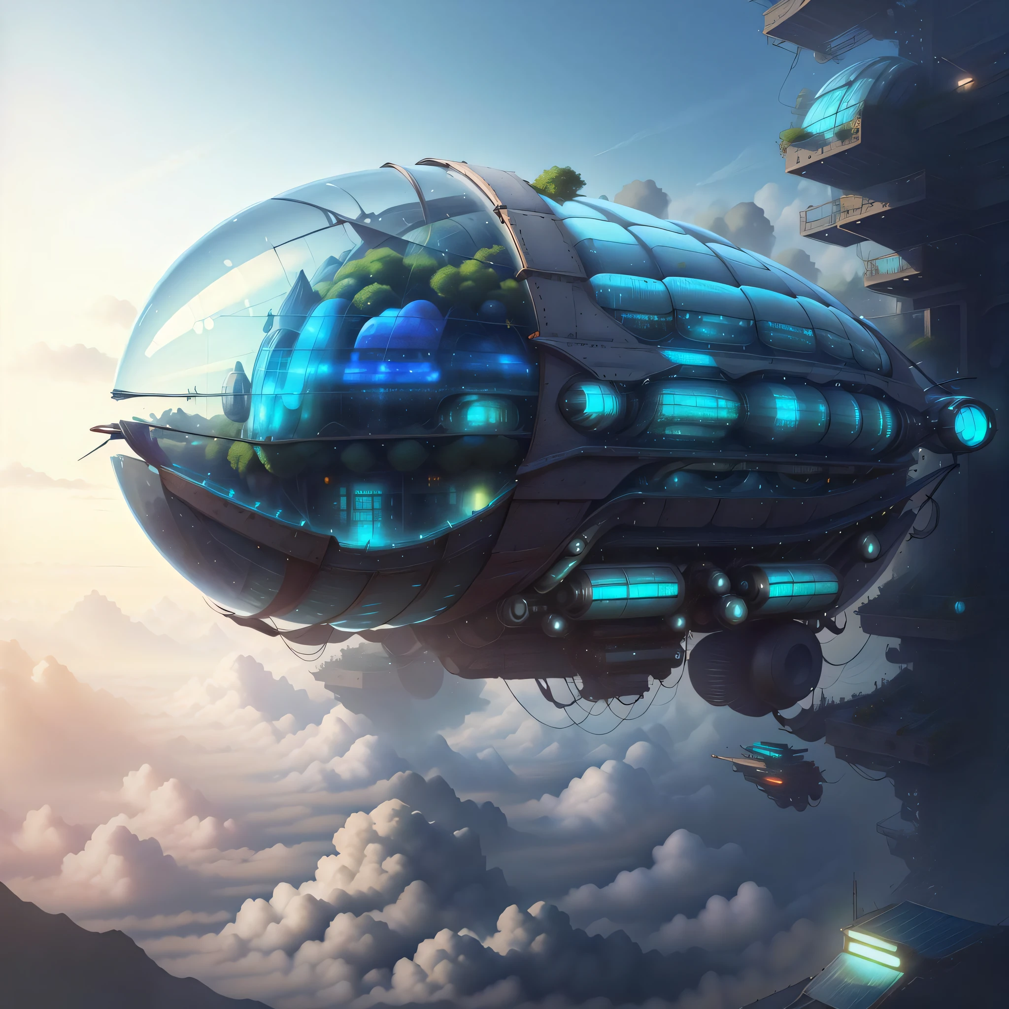 of SolarpunkAI
futuristic
dirigible