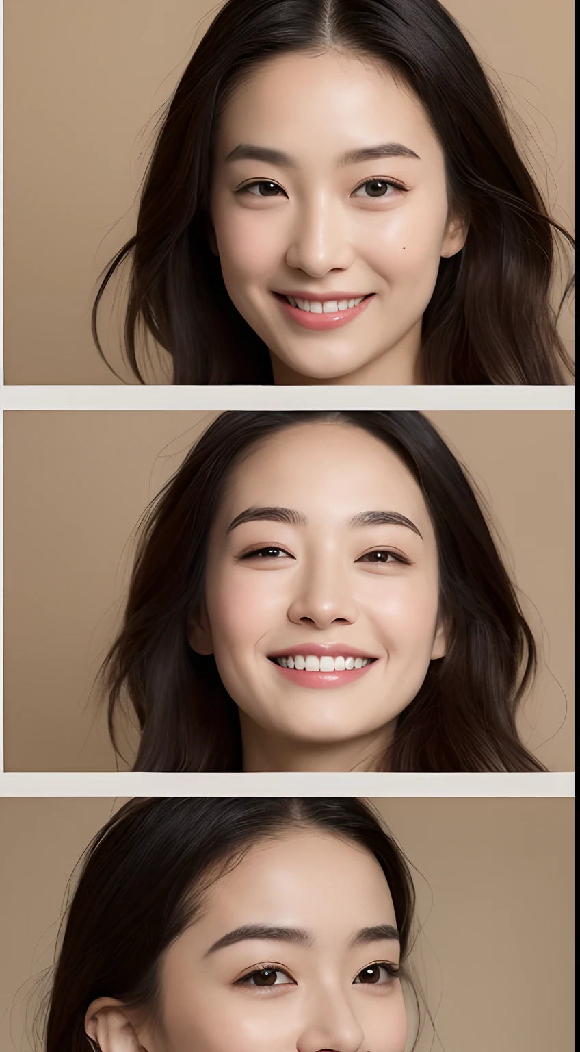 ((top-quality、8K、masterpiece:1.3))、A hyper-realistic、1girl in、beautfull Japanease woman:1.3、Beautiful Women in Perfect Style:1.4、Perfect eyes、Even-eyed、Natural smile、Perfect iris、Perfect lips、flawless skin、no moles、Super Detail Face、Delicat eyes、二重まぶた、A smile、There is a luster on the forehead、adult-like、The forehead is protruding、profile