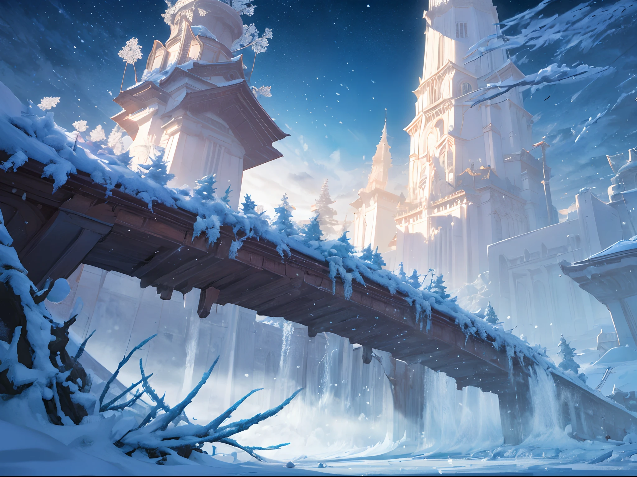 (best quality), (masterpiece), (photorealistic), (realistic), hyper detailed, unity 8k wallpaper, highly detailed cg, ray tracking, sharp shadows, great detail, depth of field, super detailed background, A close-up view of rime ice crystals forming intricate patterns on a pine needle with a blurred background of a winter landscape