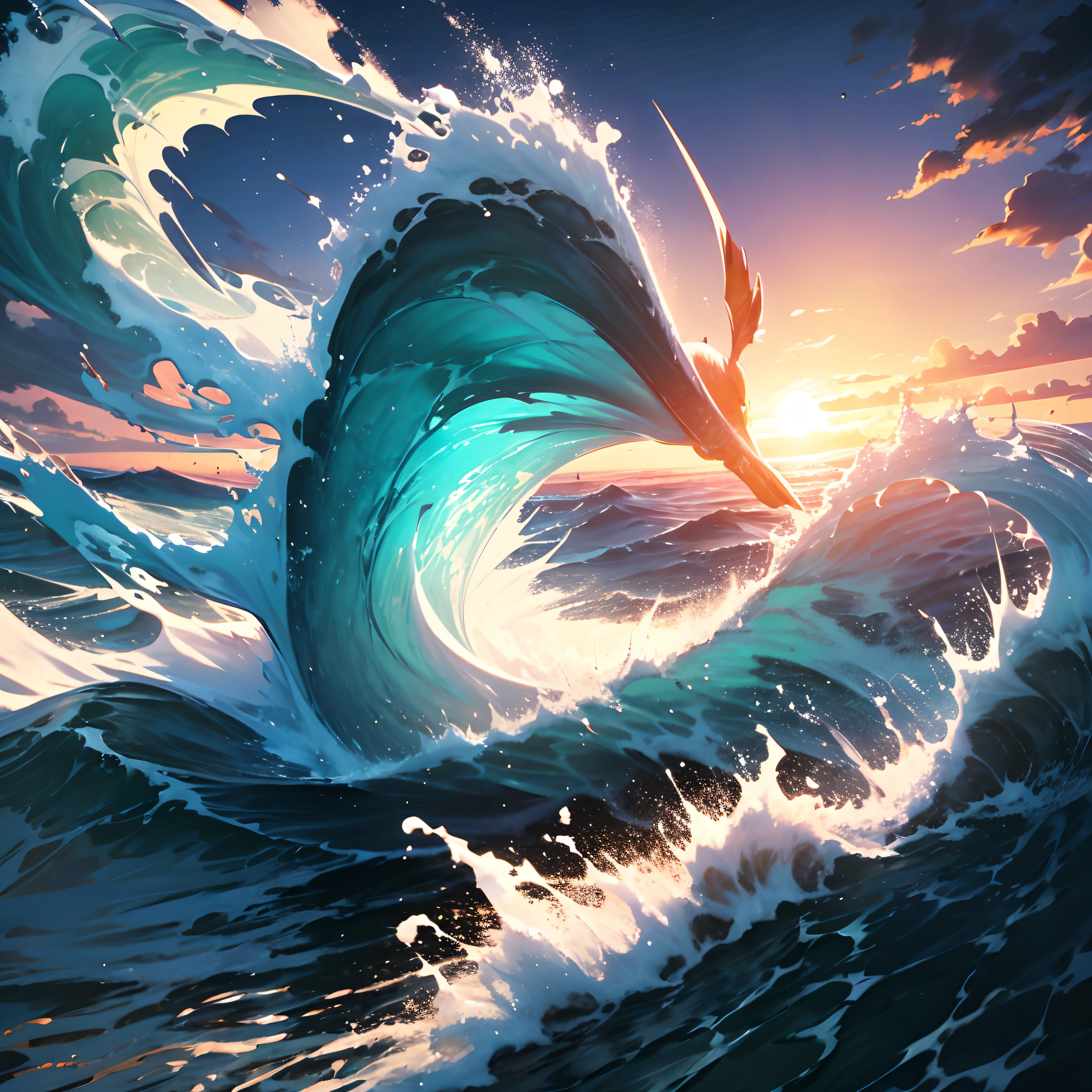 Masterpiece, background, water, waves, no character, no one, (((background only)))