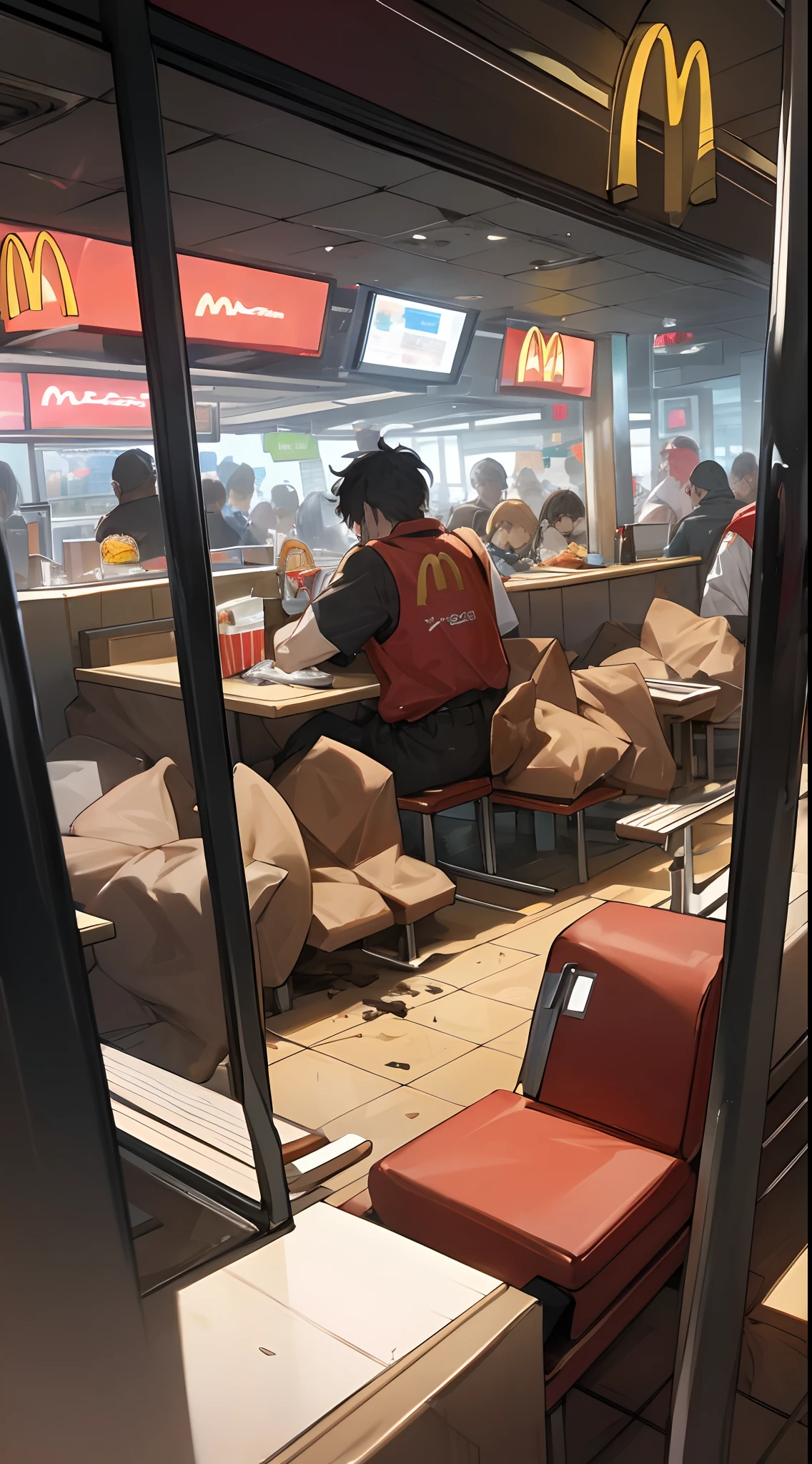 chaos unfolding inside a mcdonalds restaurant