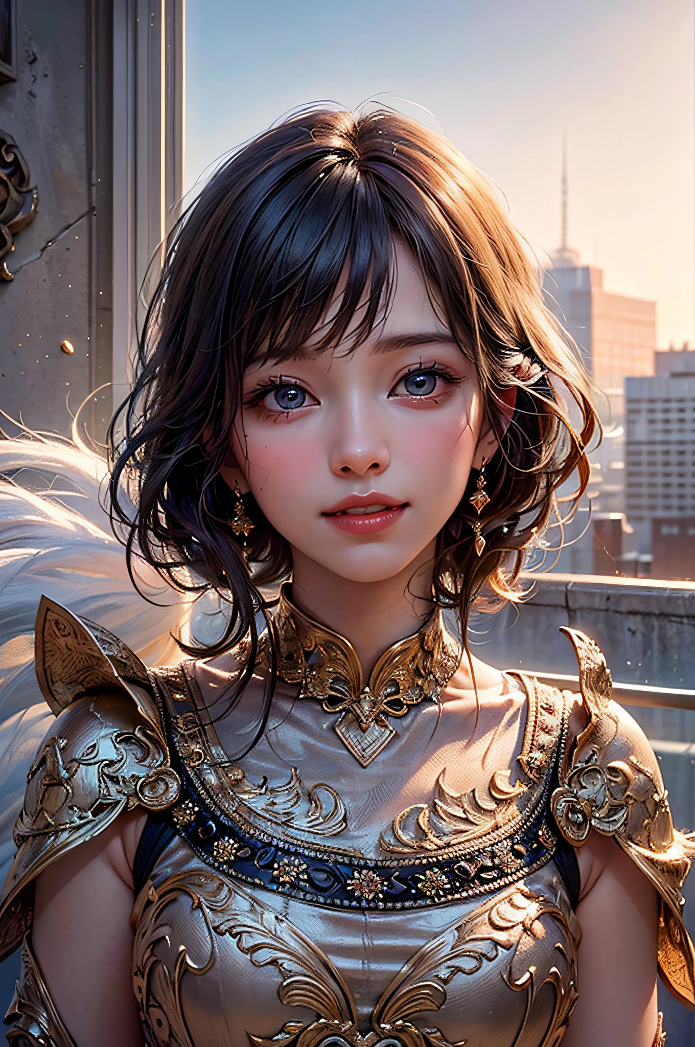 (1girl), Extremely cute, Amazing face and eyes, (Beautiful lovely smile), (extremely detailed beautiful face), bright shiny lips, (Best Quality:1.4), (Ultra-detailed), (A hyper-realistic, Photorealsitic:1.37), Beautiful fair skin, (Soft and squishy:1.3), extremely detailed CG unified 8k wallpaper, RAW Photos, professional photograpy, Cinematic lighting,