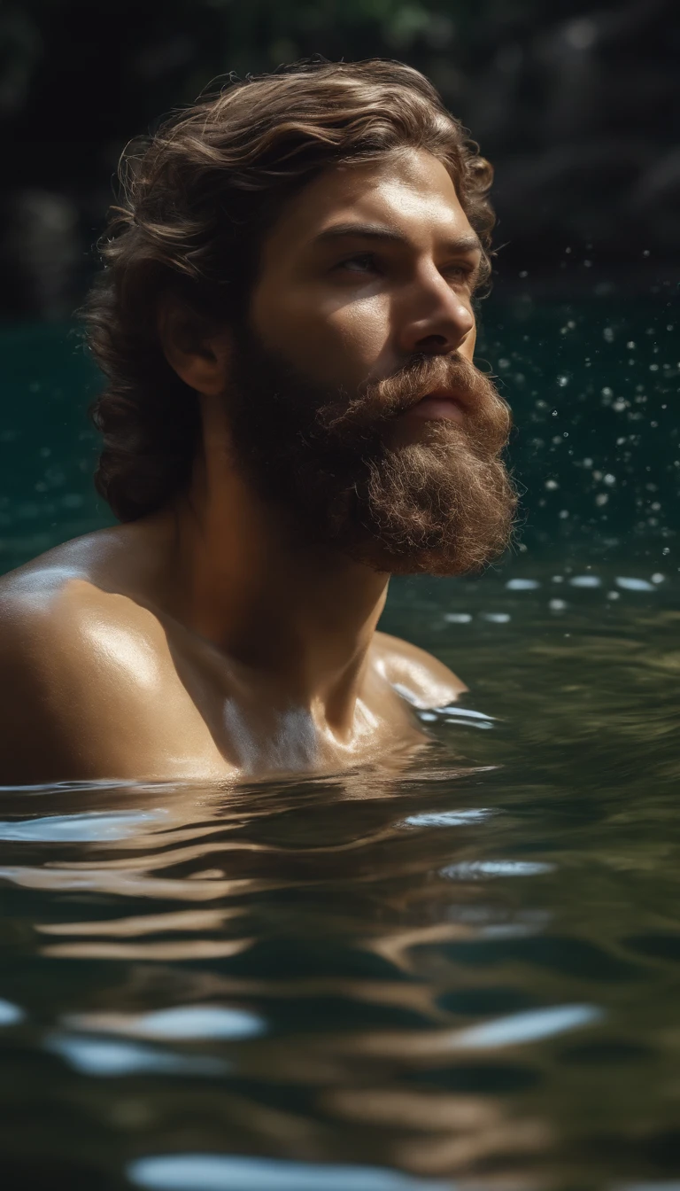 Man swimming in water