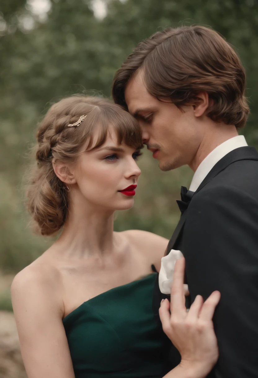 Matthew gray gubler and Taylor swift as young vintage Hollywood couple.