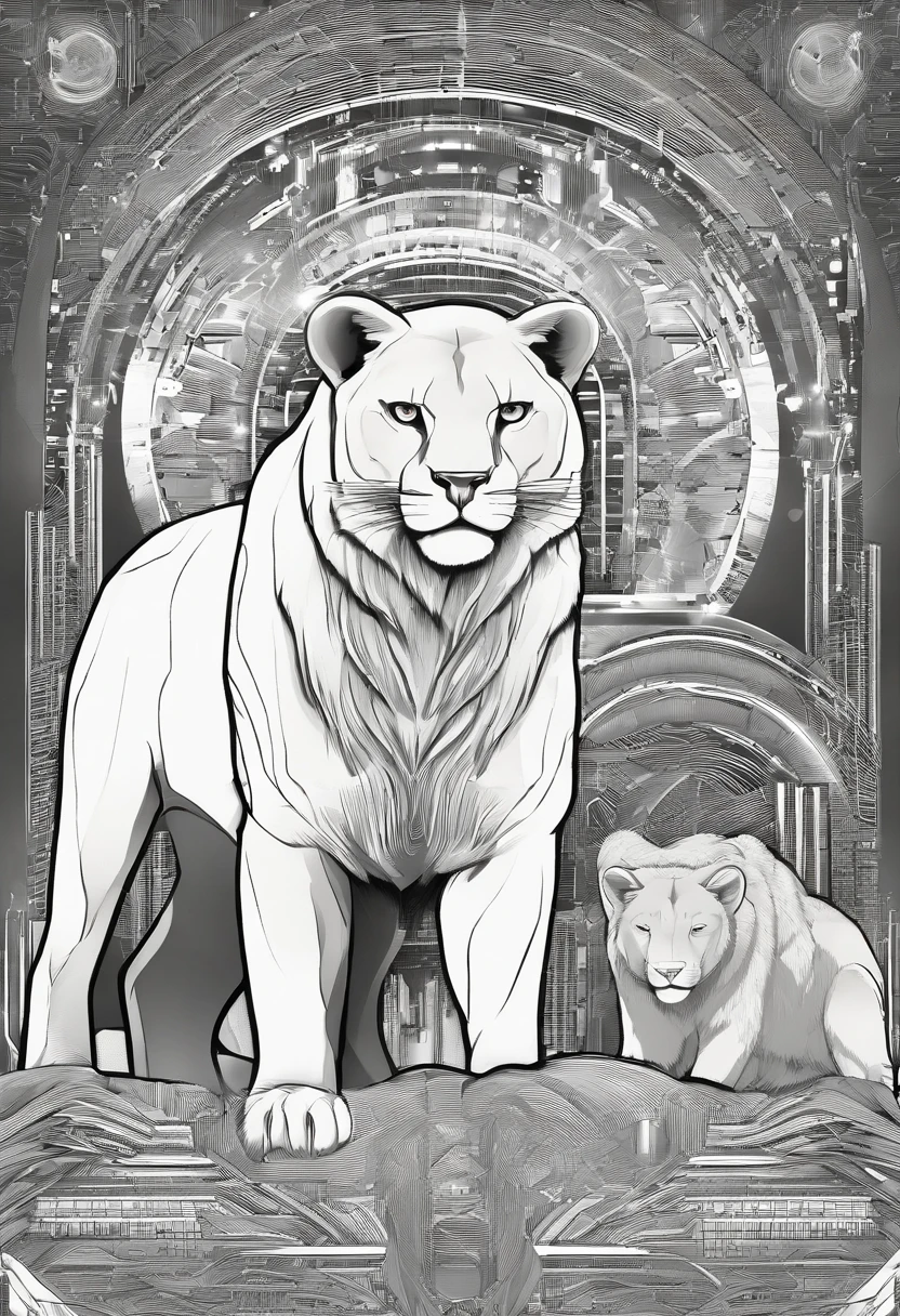 Mountain Lion, standing next to a Ram, Standing next to a Bear, Standing next to a cougar, standing next to a Donkey.