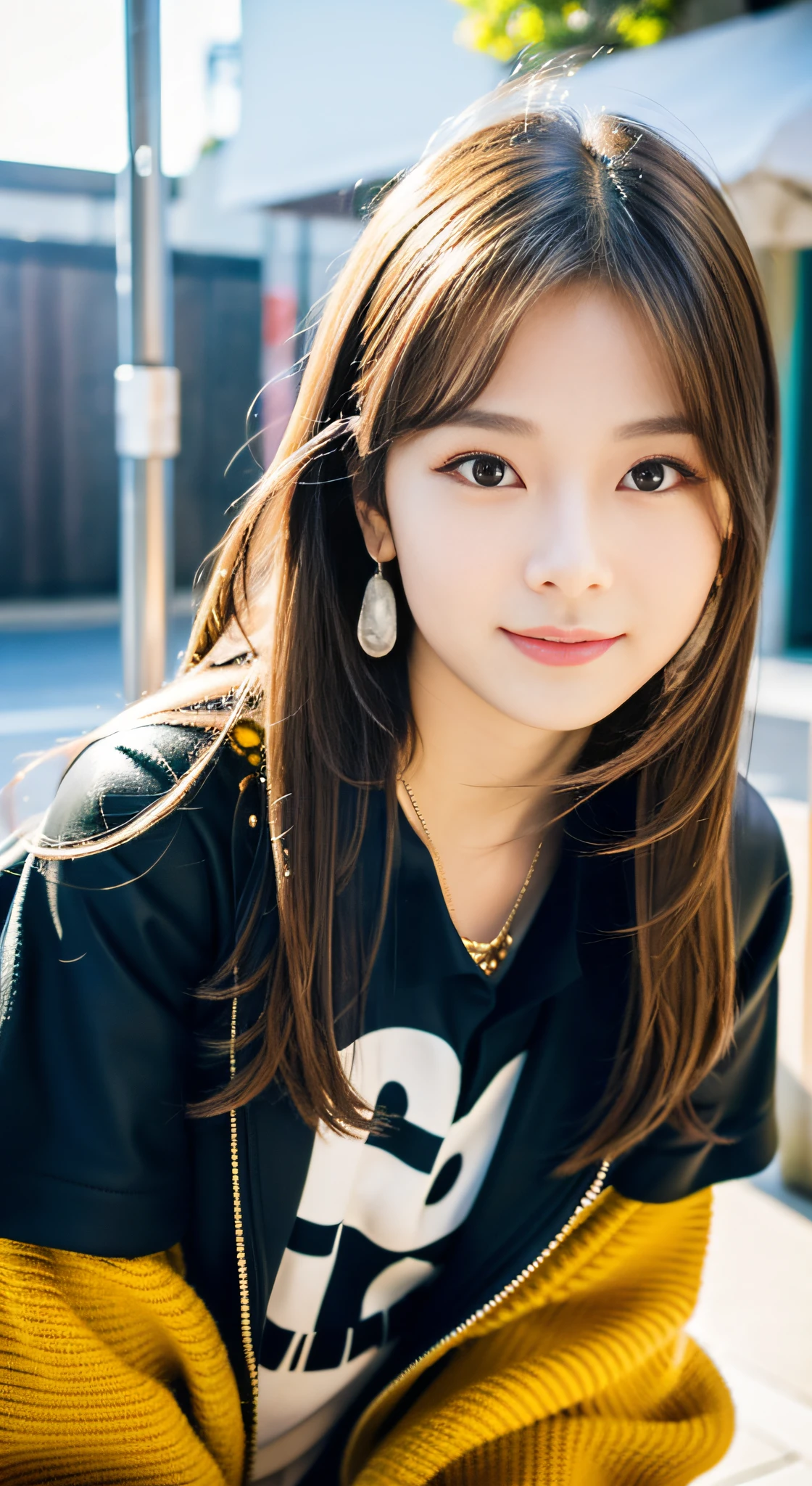 (((32K,very high res, high detailing, highly accurate,Maiden 1:1.5))),Raw photo & realistic atmosphere,beautiful dark blue eyes,Detailed mouth,Glossy lips,Detailed eyebrows,Soft white skin that shines with every detail,,Eyes drawn in detail、Very beautiful eyes with azure eyes,Detailed lips、Very beautiful face,Very well-formed face、Lifelike face,shiny beautiful lips,Beautiful eyebrows,Infinite reality,Best design,(Insanely cute Japan -yeld hischool girl,,Beautifully shaped breasts,Very cute beautiful girl,Little Gilthy body,Outstanding style:1.5),Best Natural Makeup,Japanese ido,Korean Idols,Young sensual idol,Moist eyes,Dark Beautiful Deep Eyes,Beautiful butt,beauty legs,,camel's foot,:1.3),超A high resolution、,Natural and realistic face,Back lighting,Pure eyes are too cute,(((photorealisim,Photograph the whole body))),,Reality Live Action,(Fashionable earrings,,a necklace,A bracelet,gyuru,Glossy nail art,American Street Winter Fashion,outer,Unique skirt,Leather shoes,Calm and fashionable girl,light brown hair,short-hair,独奏,Lori,little smiling,full body Esbian,Show full-body fashion,Sit up,Show me your leather shoes, Only beauty young cute 15 year old girld girl with beau anarismeenage fashion magazine shoot,K-POP hobbyist,Fashion that seems to be in Koreatown,Revealing clothing:1.7),Shin-Okubo's Koreatown