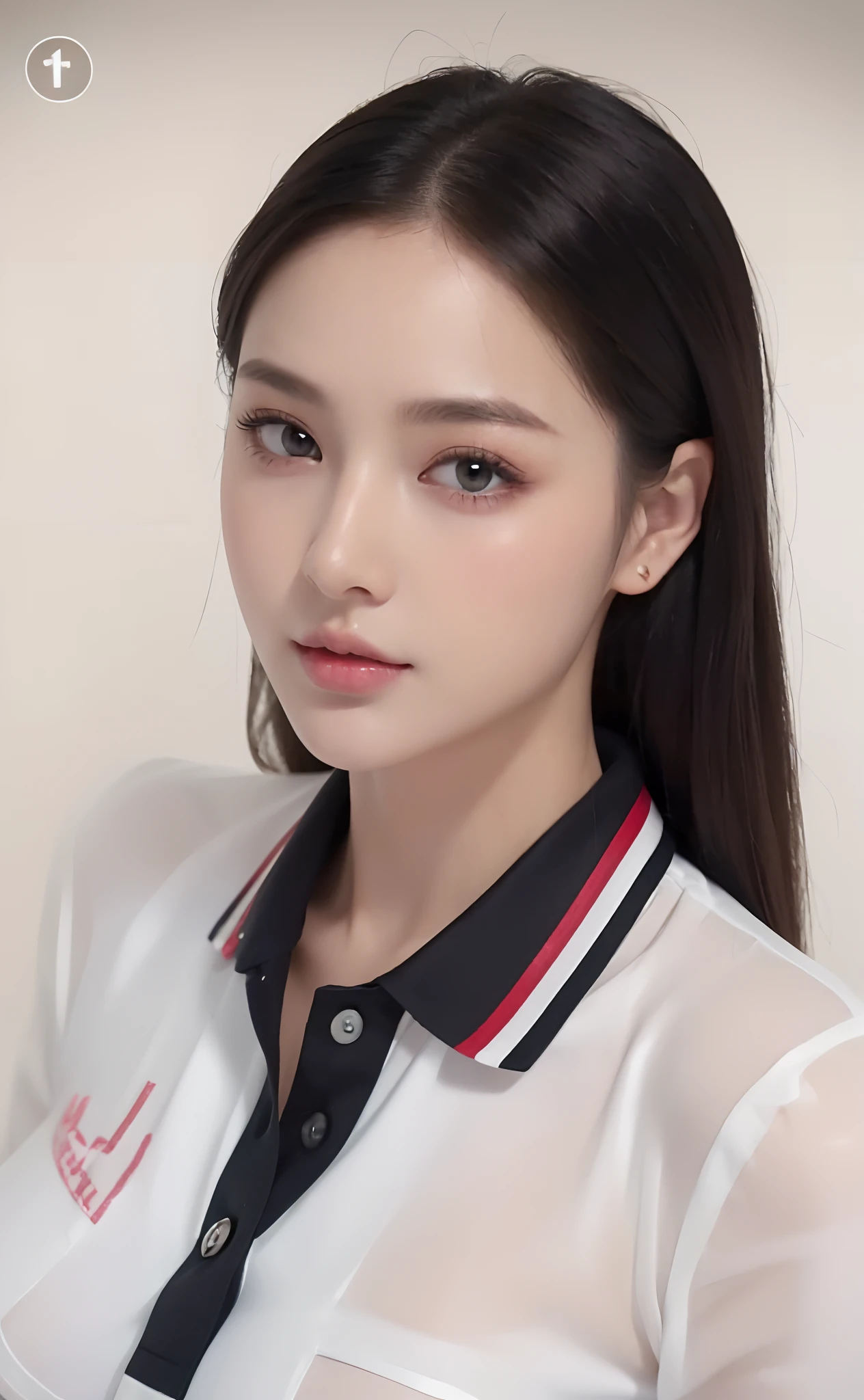 8K, Ultra-high resolution, best quality, masterpiece, 三分割法によるphoto,Surrealism, photo, 1 girl, (16 years old:1.3), pretty girl, Cute face, Beautiful eyes in every detail, 細かくdetailedに,masterpiece,A girl:1.2, Japanese female announcer, whole body,Front view, Standing, perfectly drawn body, Embarrassed look, White skin, Pretty Face, Black Hair,Bob with Bangs, Very fine particles, Pink Cheeks, Necklace:1.6, (White long sleeve button shirt，White collar), (Black leather bustier), (Shiny black leggings), Sexy lips ,disgust,Elegant Room,Beautiful leg line beauty,Looking at the audience、beauty,Long Neck、(((Ideal body shape))),A cup small breasts :2,、image:2、Perfect anatomical structure、鮮明なdetailed、detailed、Surrealism、Light and Shadow,glare