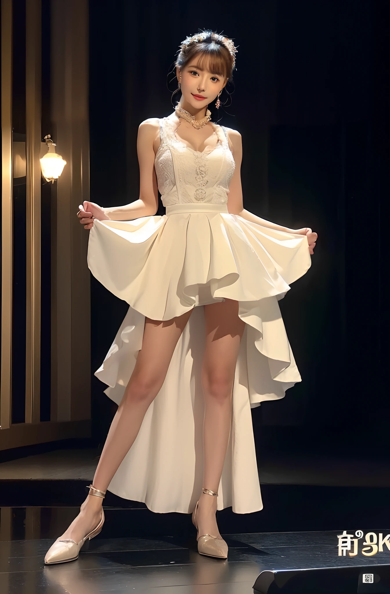 ((top-quality,8K、masterpiece:1.3))、Crisp focus:1.2、Cute woman with perfect body shape:1、Opera Stage、rot
