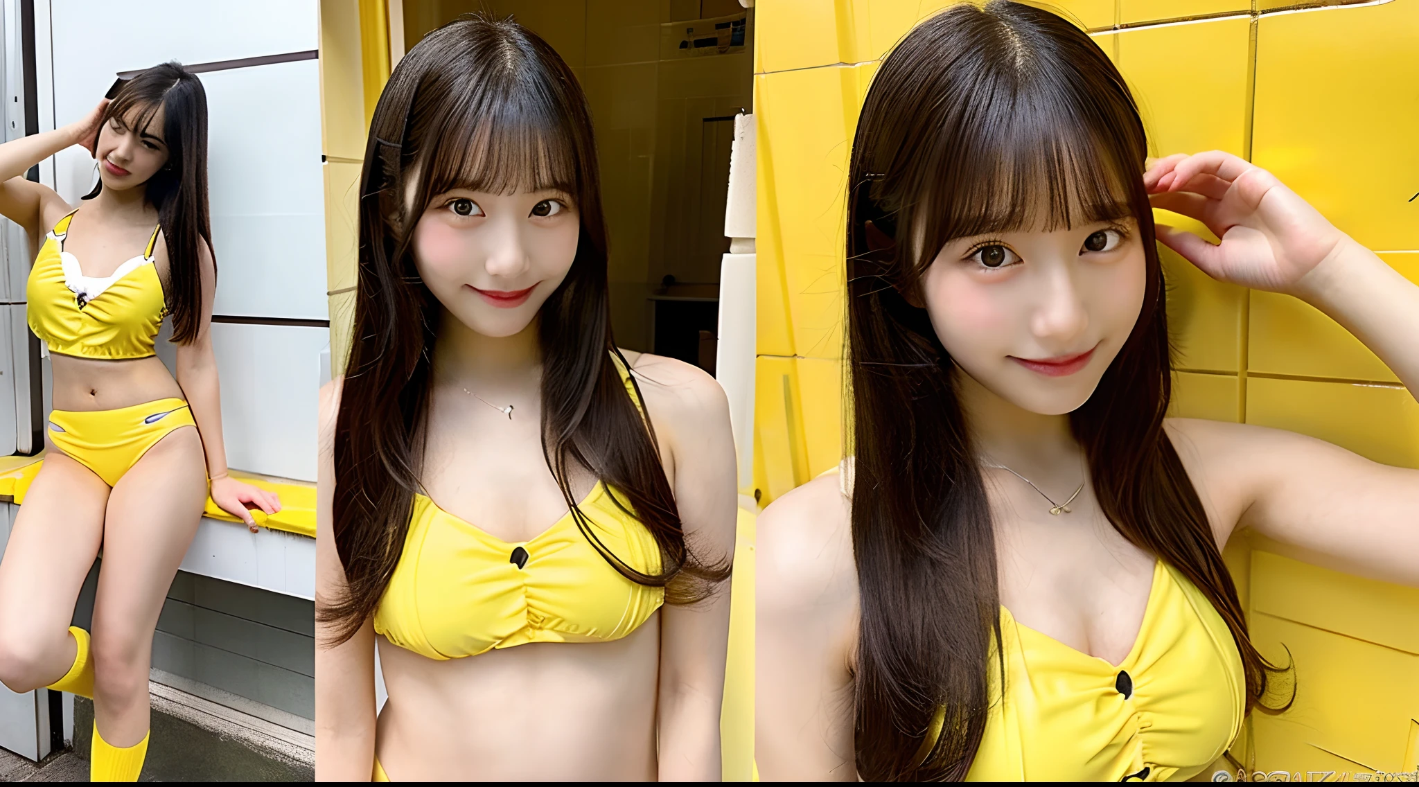18-year-old schoolgirl in yellow bikini