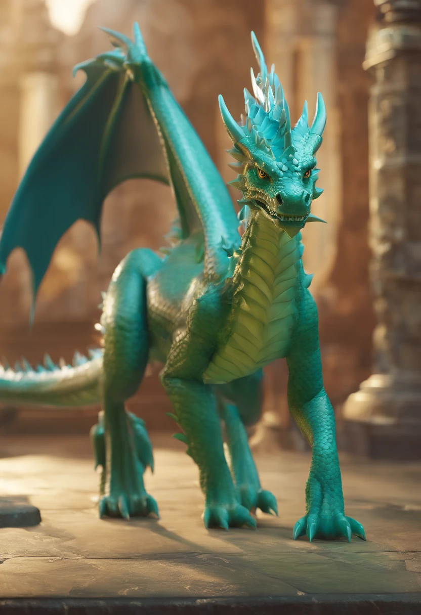 One lipstick pack，The shape of a dragon，The background is clean，Dreamy colors，Transparent statue，florals，Big eyes，green color，Serious expressions，((Dragon's horn))，Clear eyes，tmasterpiece，（best qualtiy：1.3），A dragon，full bodyesbian