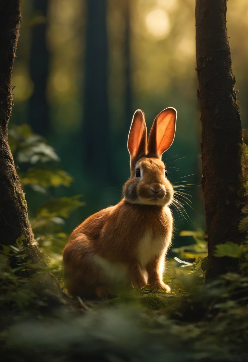 Once upon a time,There is a little rabbit in the forest,It's not like any other critter,I just like to be active in the evening,During the day, it always can't sleep。