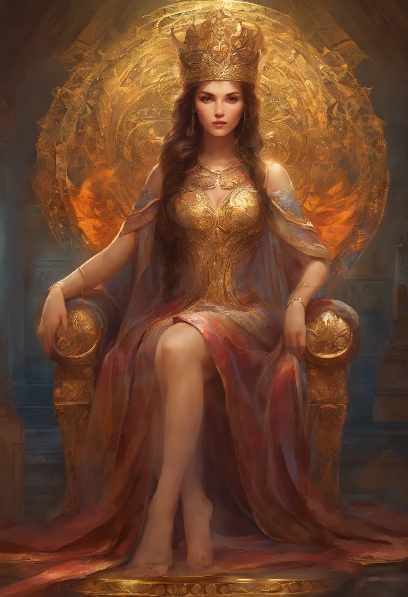 Masterpiece), Best quality, Expressive eyes, Perfect face, 1 girl, Solo, Ancient Ukrainian princess, 20 years old, , Pubic hair,Medium breasts, Big hips , Glamorous, Alluring, shapely, Dark Royal Square, Innocent, Pure, Delicate, Portrait, Cold light, frontal, Natural posture, Proportional body, perfect body figure, Epic, Epic, mito, royal, Metal lamps, Regal, nobles, seated on a throne, Open legs,