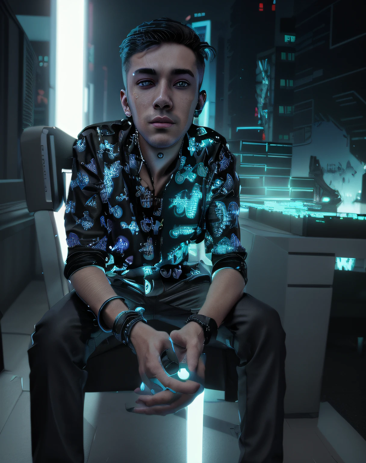 Change background cyberpunk handsome boy . Realistic face 8k ultra realistic