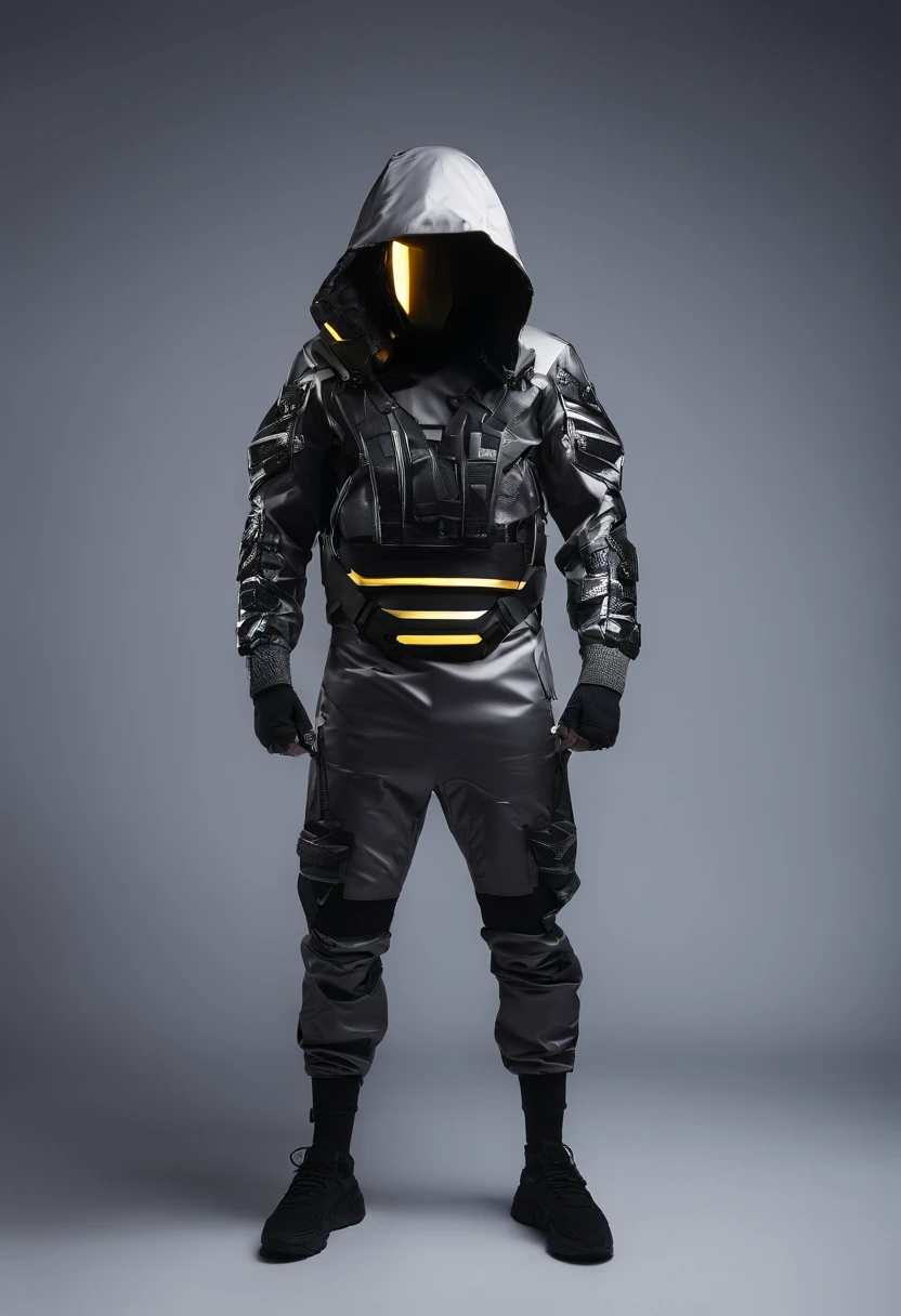 Golden amber,Fine materials,(Shining Effect),Hacker styling,(Faceless masks),fluorescent light