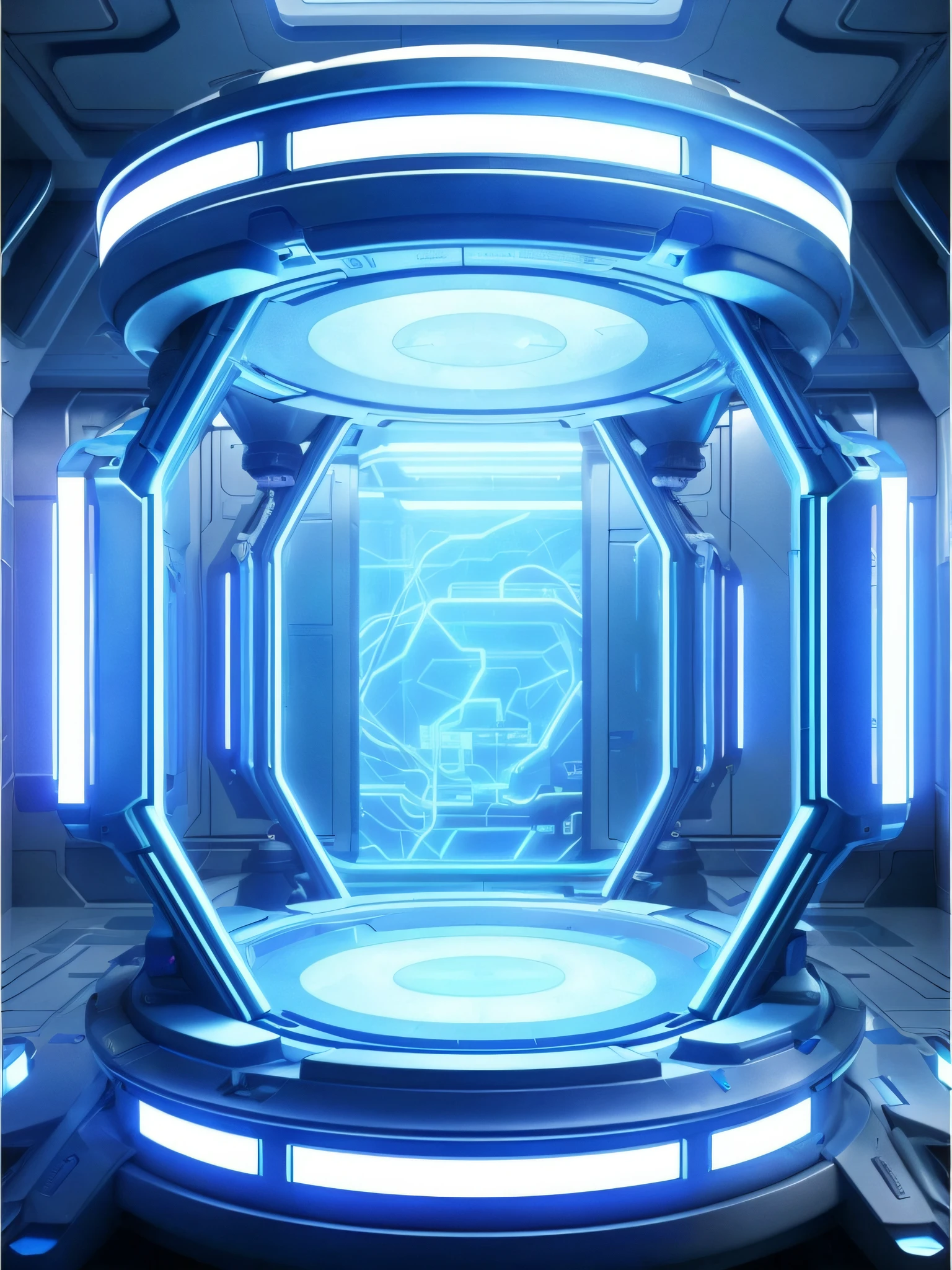 Close-up of futuristic room with blue light, Spaceship corridor background, futuristic room background, detailed sci - fi backgrounds, futuristic laboratory, Wallpaper phone, futuristic scientific laboratory, alien room background, futuristic cloning facility, sci fi background, holography space, aperture science test chamber, in futuristic laboratory room, Futuristic room, glowing blue interior components, laboratory background