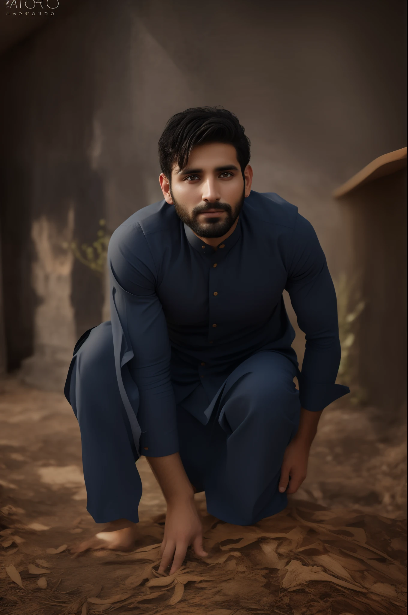 A 30-year-old man from Afghanistan, barbado, barba cheia, muito bonito, modelo, looking-into-camera, imagem detalhada, UHD, 8k, bem iluminado