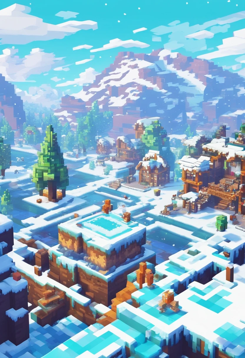 Rim ice, beautiful scenery, winter, it's snowing.