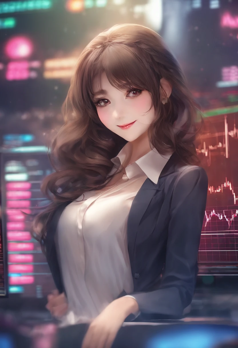 Background of the Stock Investment Chart femele a smile
