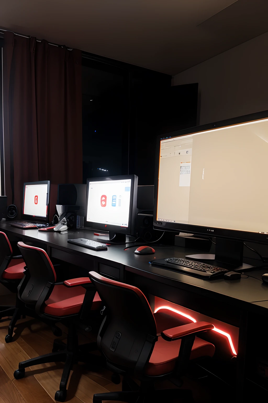 Red and black computers