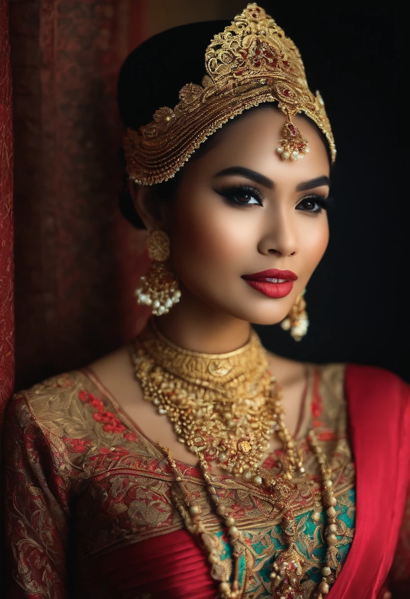 javanese girl, wearing traditional kebaya, no sexy