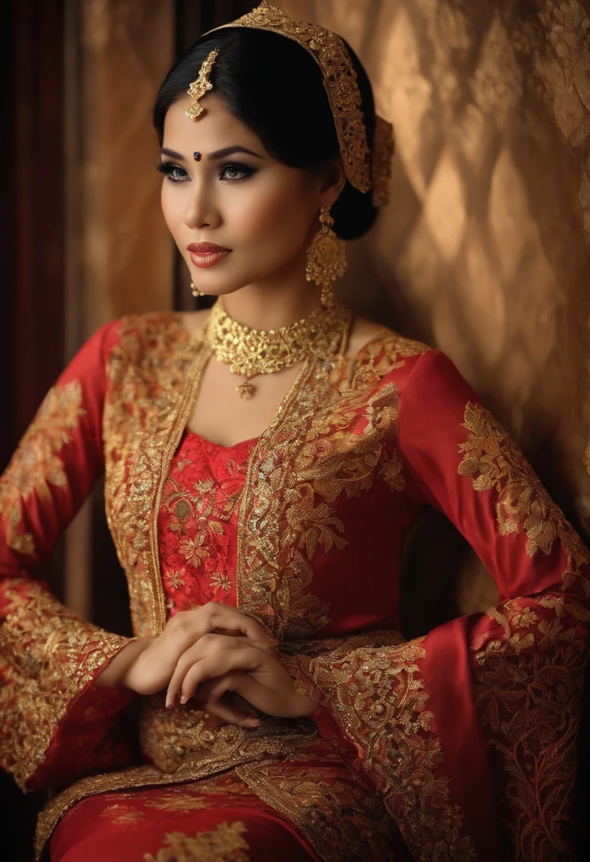 javanese girl, wearing traditional kebaya, no sexy