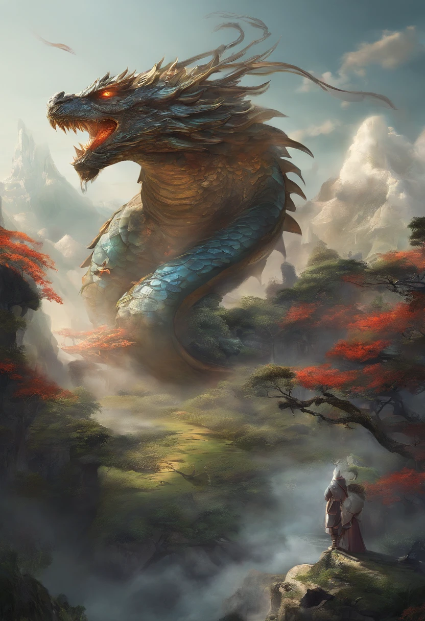 Dragon turtle,Huge, Heavy tortoiseshell shell,Chinese leader,The long tail of the snake,soaring waves,China-style,oc rendered,super-fine,high qulity,8K high resolution,ultra - detailed