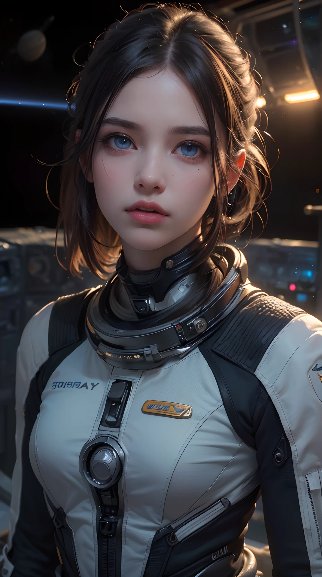 (best quality,4k,8k,highres,masterpiece:1.2), ultra-detailed, (realistic,photorealistic,photo-realistic:1.37), (beautiful detailed eyes, beautiful detailed lips, extremely detailed eyes and face, long eyelashes), studio lighting,physically-based rendering,vivid colors, (space punk, interplanetary conflict:1.2),