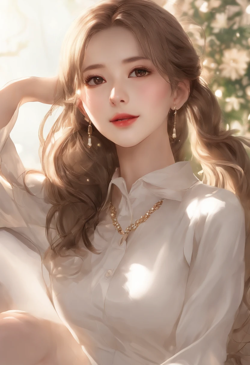 (masutepiece: 1.3)、(max resolution: 1.2)、(Ultra Half TV: 1.2)、Light Cinema、Ultra Spike TV、(Detailed eyes and skin)、(detailed facial features)、nffsw、Resolution in 8K、Sharp Focus: 1.2、Perfect Style、Beautiful face、准确、Anatomically correct、No very detailed face and skin texture、Detailed eyes、Eyes Brown、Double eyelids、Thin eyebrows、Glitter Eyeliner: 1.2、Natural cheeks、Glossy skin、Fair skin: 1.2、shiny little necklace and earrings、(Glossy Lip: 1.4)、BREAK、(NSFW:1.1)、One-person viewpoint, (Wearing a super short polo shirt:1.2), (Beige pencil skirt, Barefoot), ((Trampling the audience:1.2)), (embarrassed:1.2), Mature beauty (ponytail in high position,Wavy Hair、light brown hair、bangs flowing diagonally)、Medium Long Hair、(upperbody shot: 1.2)、((From below:1.3))、、((Very intimate)Relationships: 1.2)), (medium large breasts:1.2), (((In your own relaxed home: 1.2)),