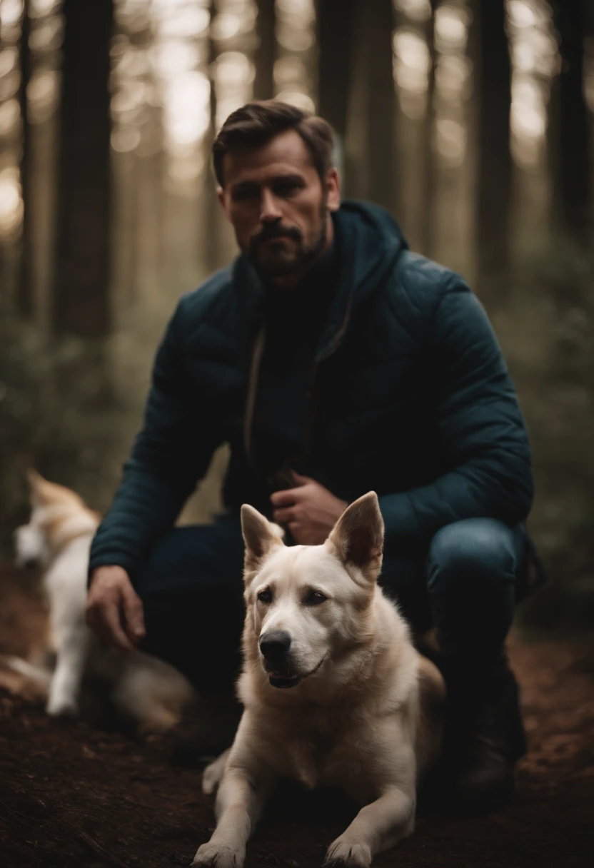 A man with dogs