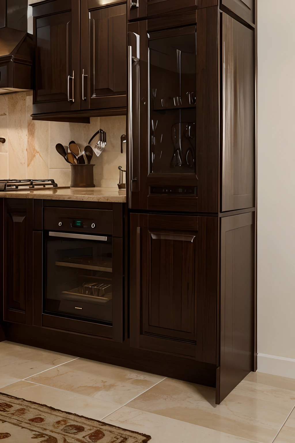 Best quality, Realstic, detailded,Chocolate kitchen dripping from the heat