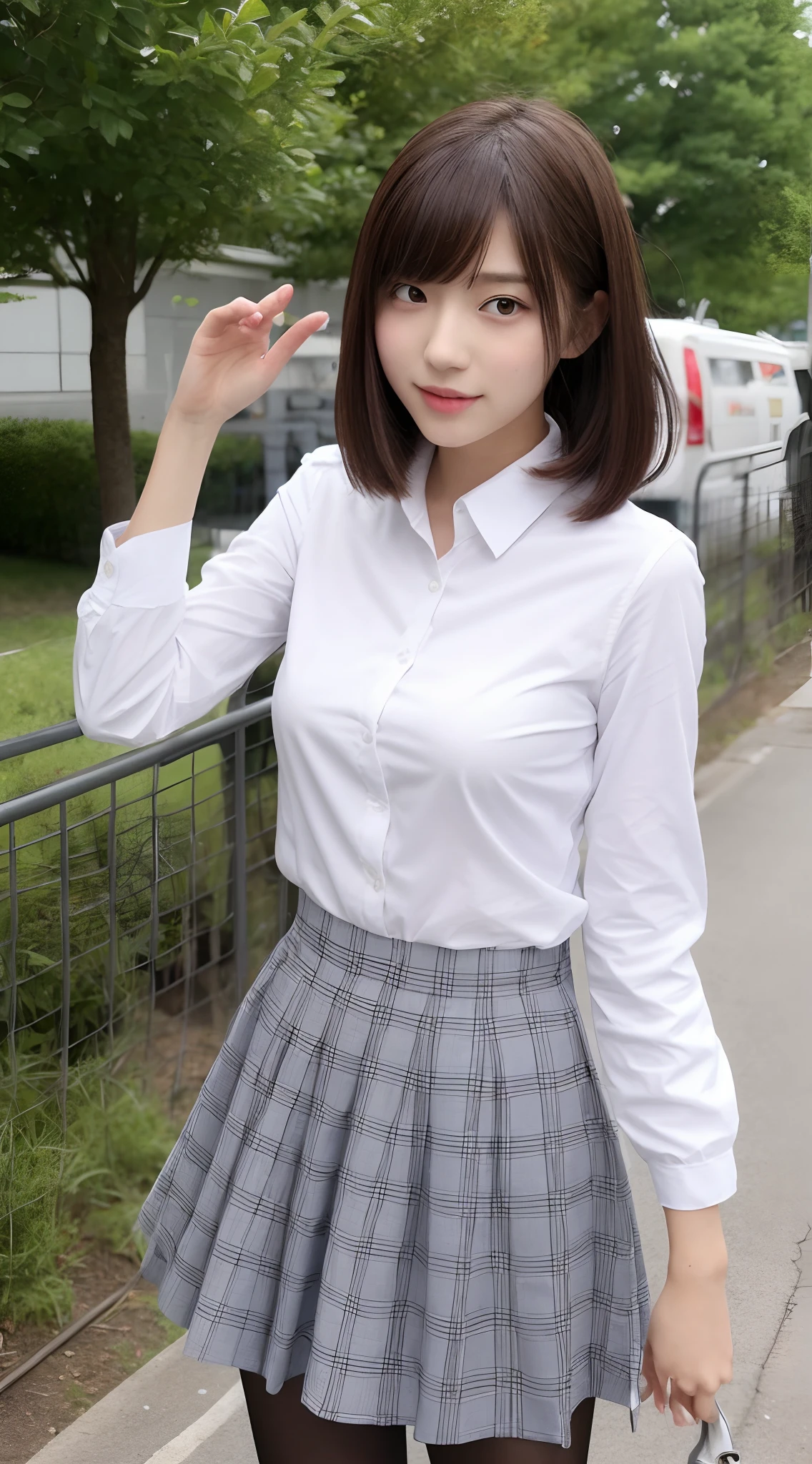 Idol、Cute girl at 、hi-school girl、校服、Tall slender、huge tit、short-cut、japanes、