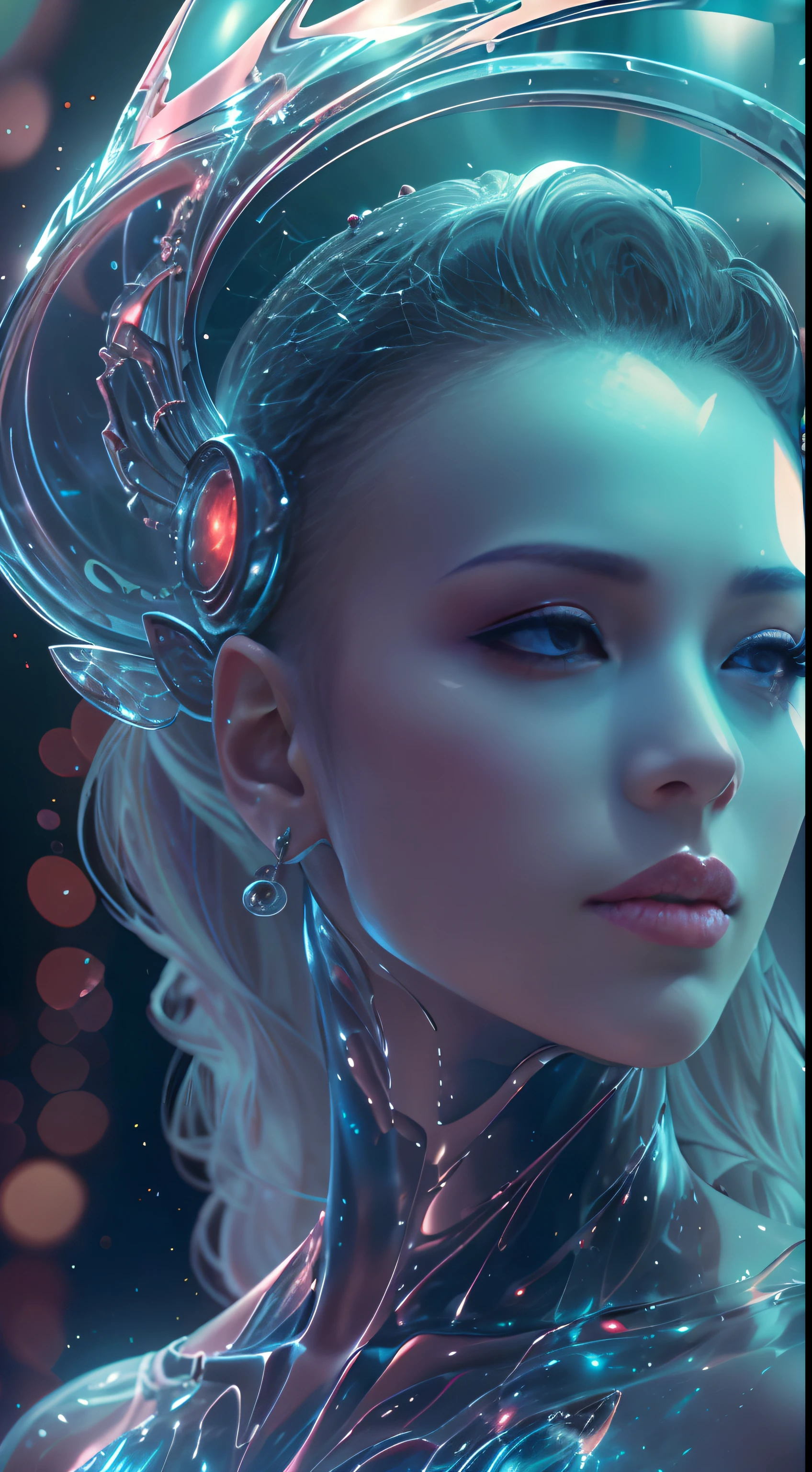 Translucent ethereal alien warrior,ModelShoot style, (Extremely detailed CG unified 8K wallpapers), The beauty of abstract stylization,,surrealism, 8K, Super detail, Best quality, Award-Awarded, Anatomically correct, 16k, Super detail