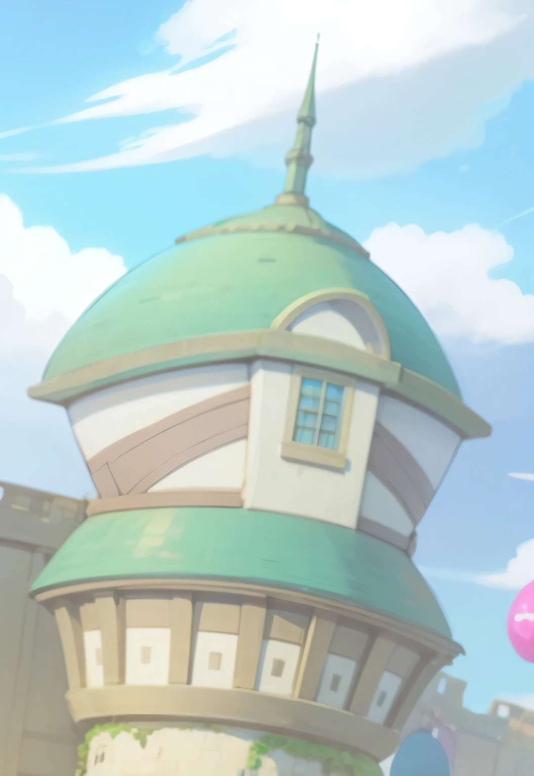 a picture taken from the ground of a cartoon castle with a flying girl, castle in the sky style, castle in the sky, miyazaki's animated film, studio ghibli and shinkai makoto, ghibli animated film, ghibli film, miyazaki film, studio ghibli movie, in style of studio ghibli, studio ghibli sky, studio ghibli anime