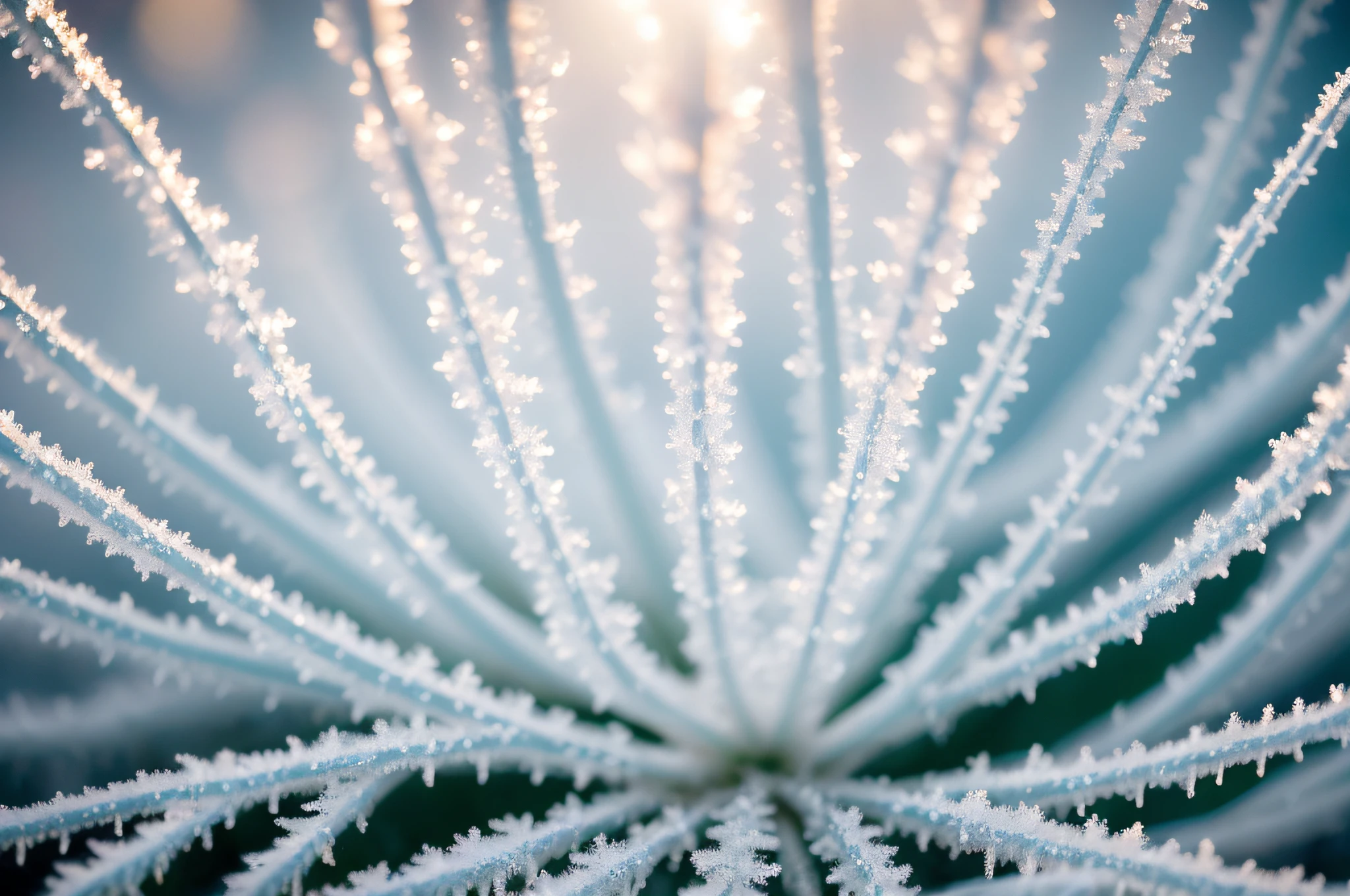 (best quality, 4k, 8k, high resolution, masterpiece: 1.2), ultra detailed, (realistic, photorealistic, photorealistic: 1.37), professional photography, beautiful frozen flower, frost, detailed flower petals, crystal ice patterns, crystals delicate ice patterns, shimmering frost, ethereal beauty, soft pastel colors, subtle gradients, sublime texture, sub-zero atmosphere, dazzling frost crystals, shimmering ice formations, sharp focus, bokeh, mesmerizing details, soft sunlight highlighting ice and the frost, subtle shadows dancing the petals, the delicate veins and patterns of the flower, the crystallized dew drops, the macro lenses that capture intricate details, the meticulous craftsmanship, the serene and tranquil atmosphere, the enchanting and dreamlike landscapes, the majestic frozen flora, which reveals the fragile force of nature.